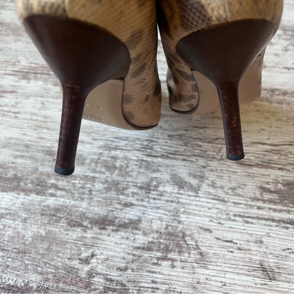 Gucci Brown Beige Snakeskin Leather Python Print Pointed Toe Pumps Heels - Picture 5 of 12